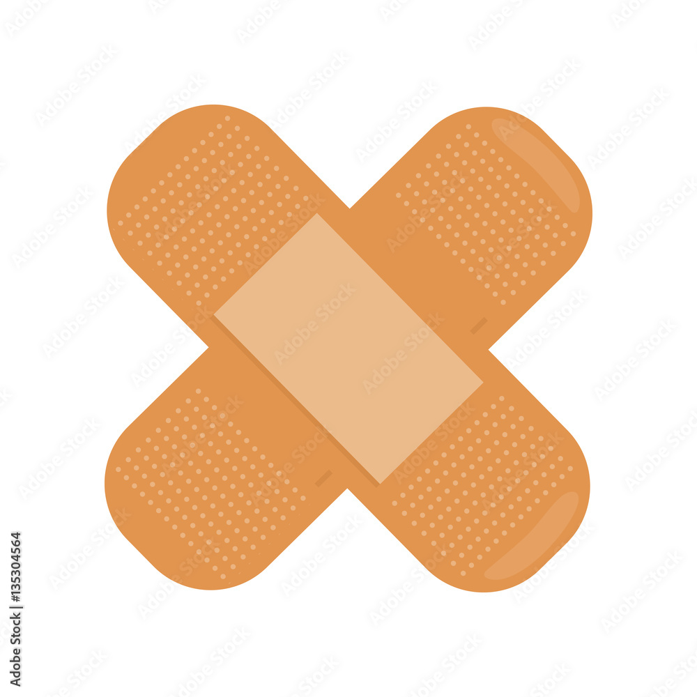 Cross Medical Plaster Isolated. Adhesive Bandage. Cross Medical Plaster Isolated. Adhesive Bandage.
