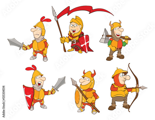 Set  Cartoon Illustration. A Cute Knights for you Design 