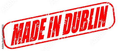 Photography Made in Dublin on the white background, red illustration