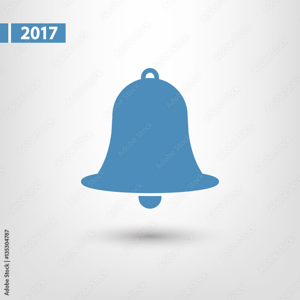 Bell icon, vector illustration. Flat design style 