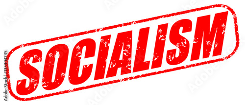 Socialism on the white background, red illustration