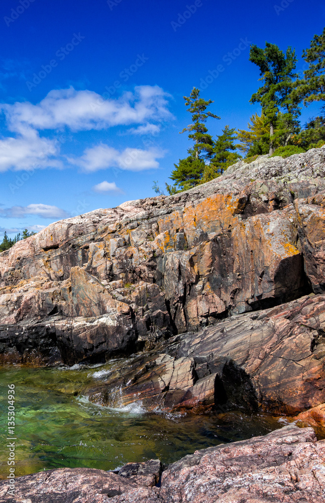 Rocky formations at the north shore of Lake Superior