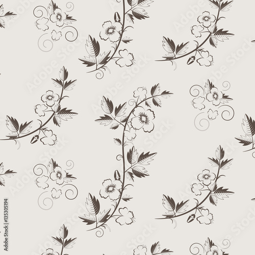  retro floral pattern with flowers