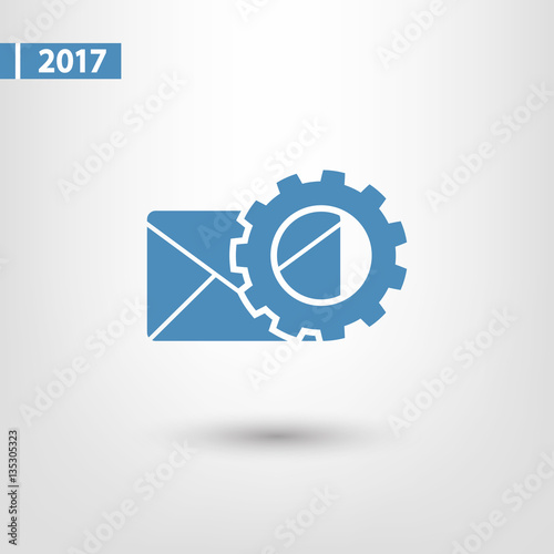 setting parameters and Envelope Mail icon, vector illustration. Flat design style