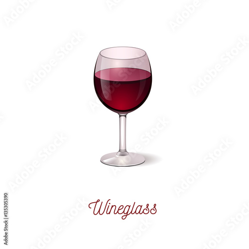 wineglass icon. Realistic vector illustration.
