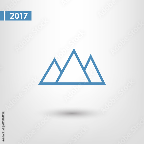 Mountain icon, vector illustration. Flat design style 