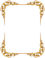 Golden frame isolated on white