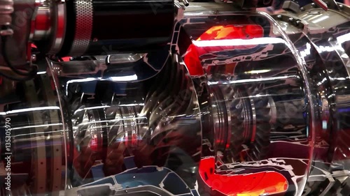 Helicopter engine close up view