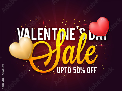 Valentine's Day Sale Poster, Banner or Flyer.