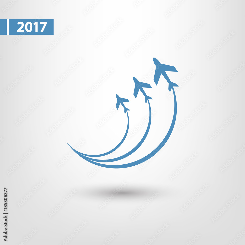Fototapeta premium Airplane symbols icon, vector illustration. Flat design style