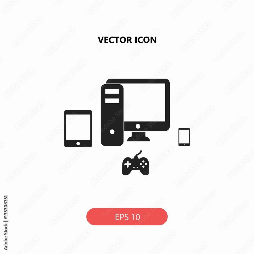 smartphone tablet computer game console vector icon smartphone tablet computer game console vector icon