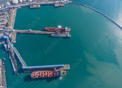 Aerial view of the port. photo