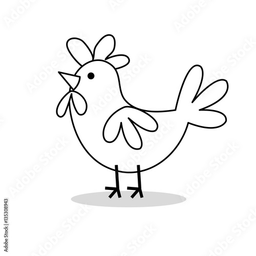 Cute chicken design with doodle design