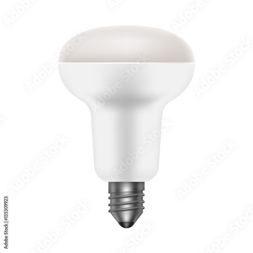 Frosted glass bulb. Led energy saving lamps. Realistic icon