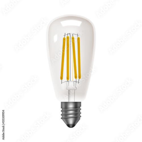 Transparent bulb. Led energy saving lamps. Realistic icon