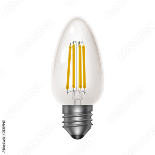 Transparent bulb. Led energy saving lamps. Realistic icon