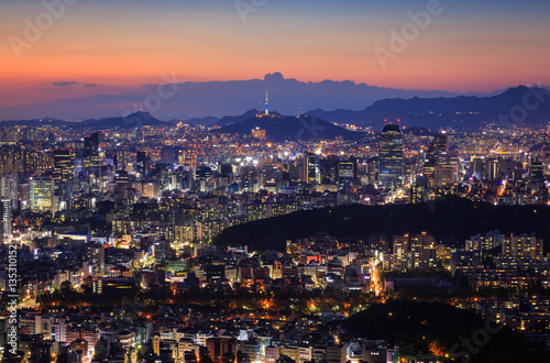 Seoul City in Twilight, South Korea. © panyaphotograph