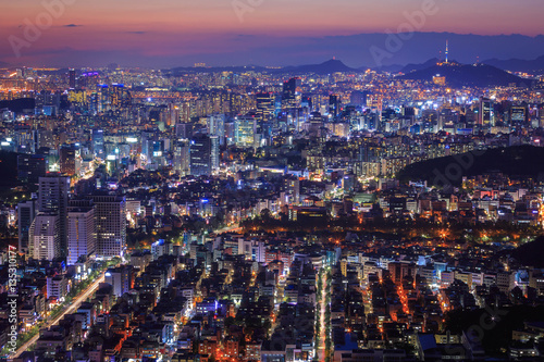 Seoul City in Twilight, South Korea.
