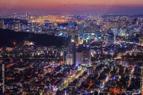 Seoul City in Twilight, South Korea.