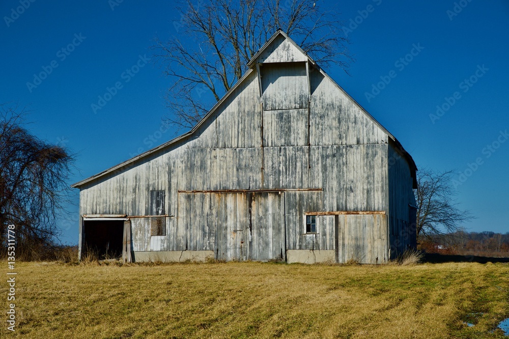 Obraz premium Rustic Barn Stands Tall on Lost Farm
