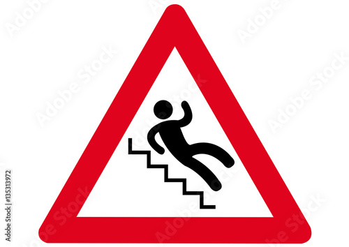 Schild Achtung Treppenstufen
