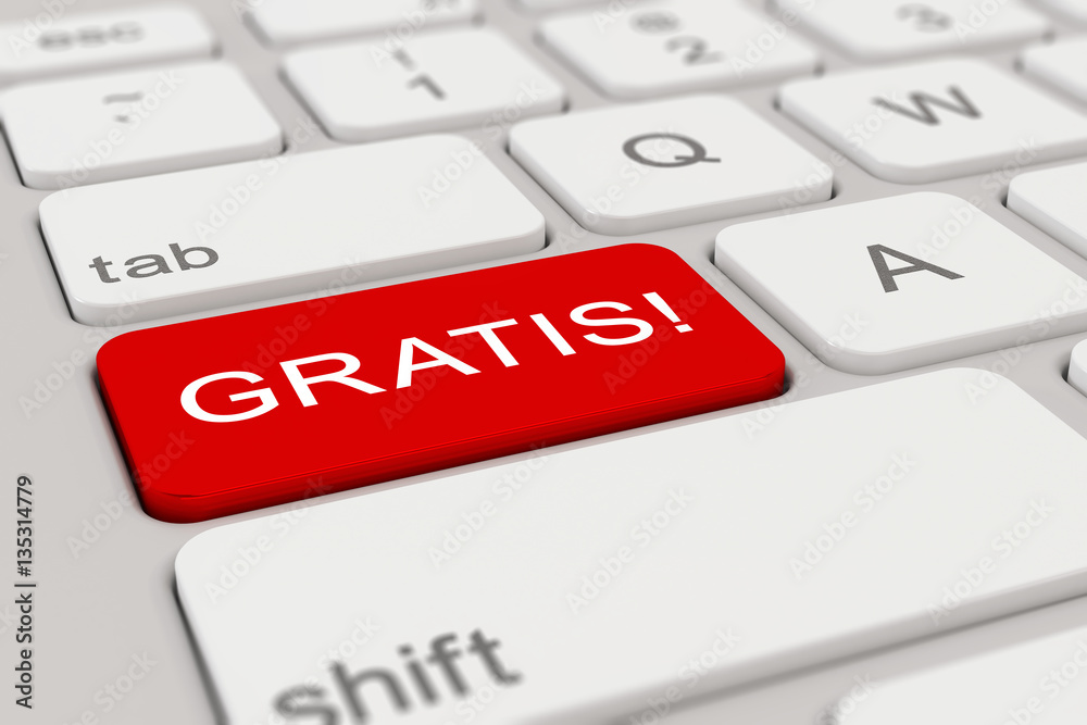 Fototapeta premium Tastatur - Gratis - rot
