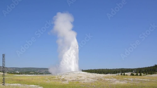 Old Faithful Geyser, Yellowstone National Park. Camera locked.