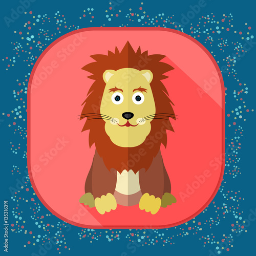 Icon with the image of a lion. Zodiac Sign