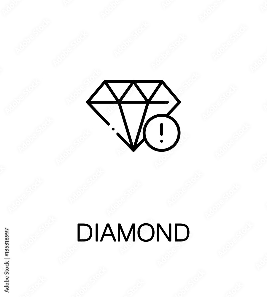 Fototapeta premium Diamond flat icon