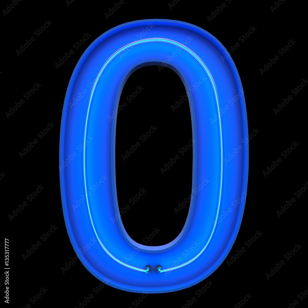 Numbers count neon tubes 3d illustration Numbers count neon tubes 3d illustration