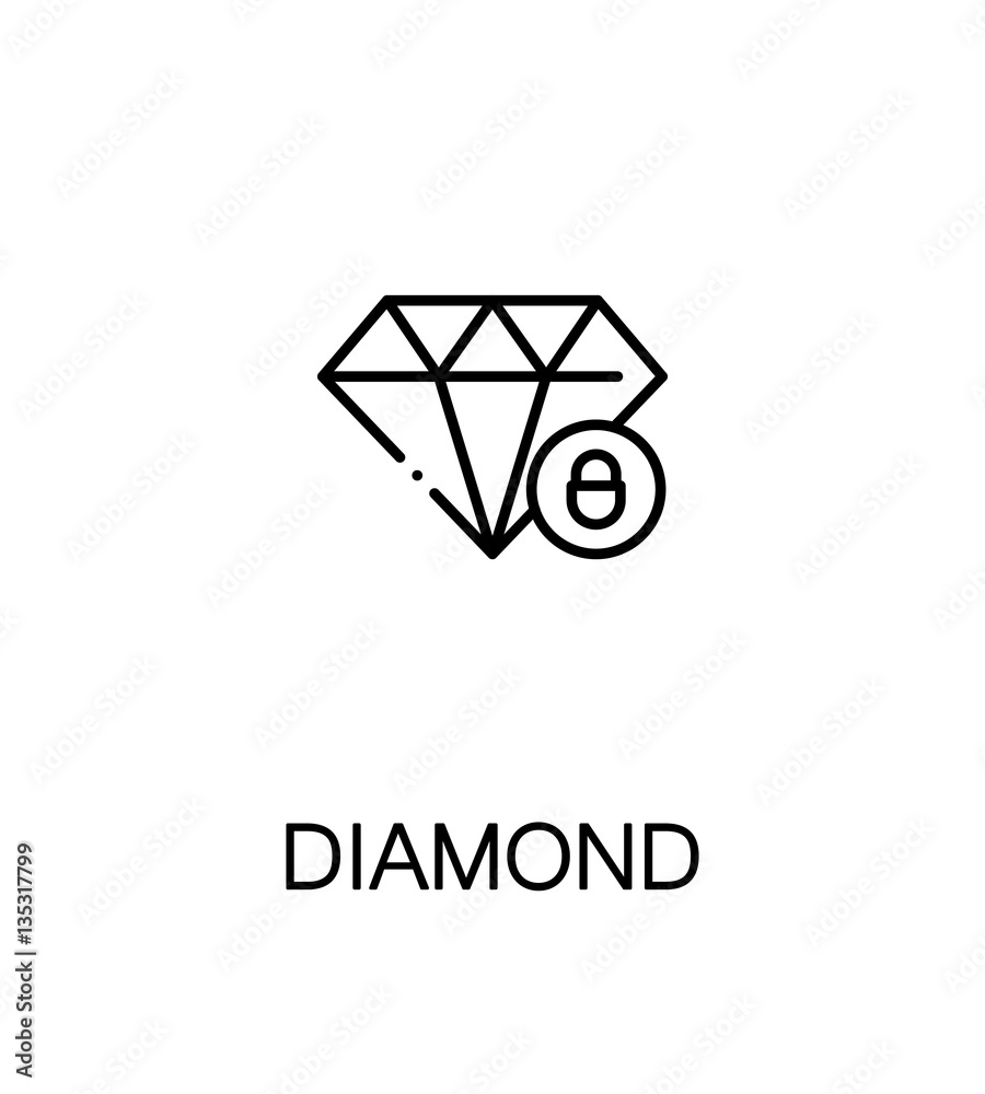 Fototapeta premium Diamond flat icon