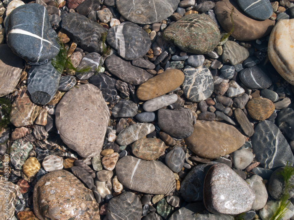 Stones in a river with reflections from the water and nice forms Stones in a river with reflections from the water and nice forms