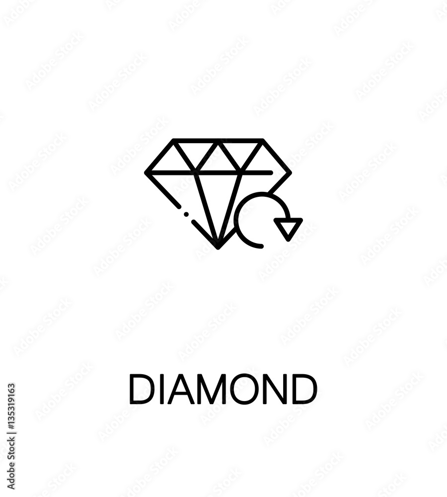 Fototapeta premium Diamond flat icon