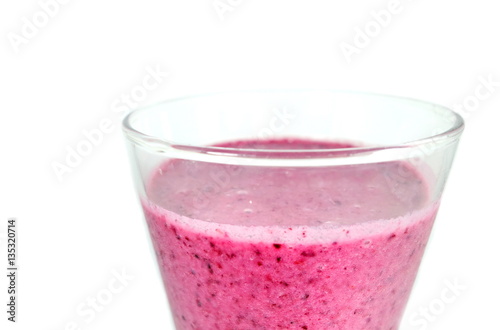mixed berries with yogurt smoothies on white background