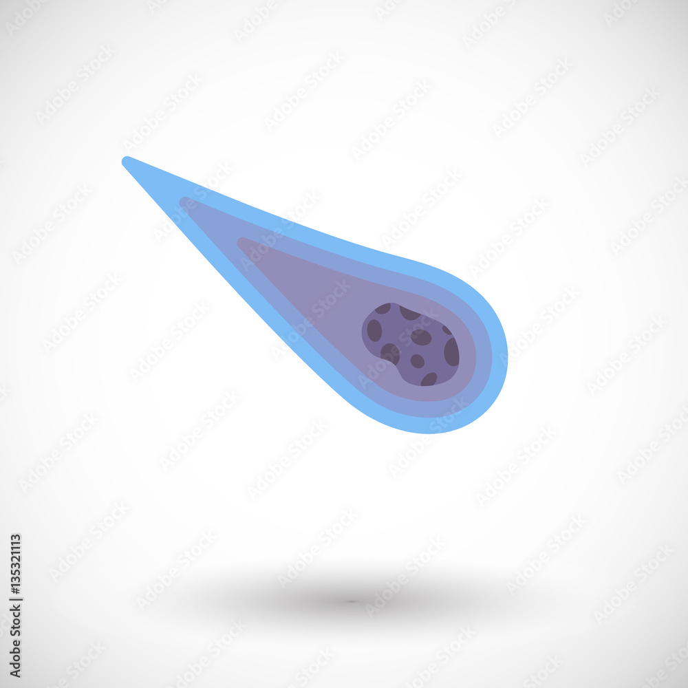 Falling comet vector icon Falling comet vector icon