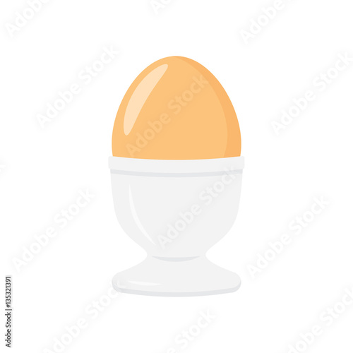 Boiled egg on a white background