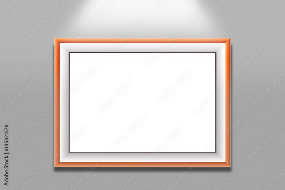 blank wood frame on a grey background. blank wood frame on a grey background.