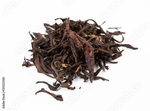 black tea isolated on white