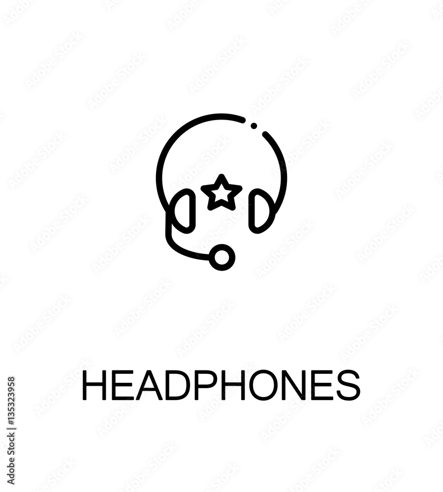 Headphone flat icon Headphone flat icon