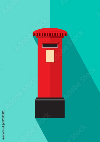 vintage mail box flat design vector illustration