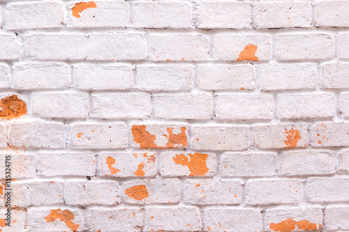 white brick wall closeup texture.