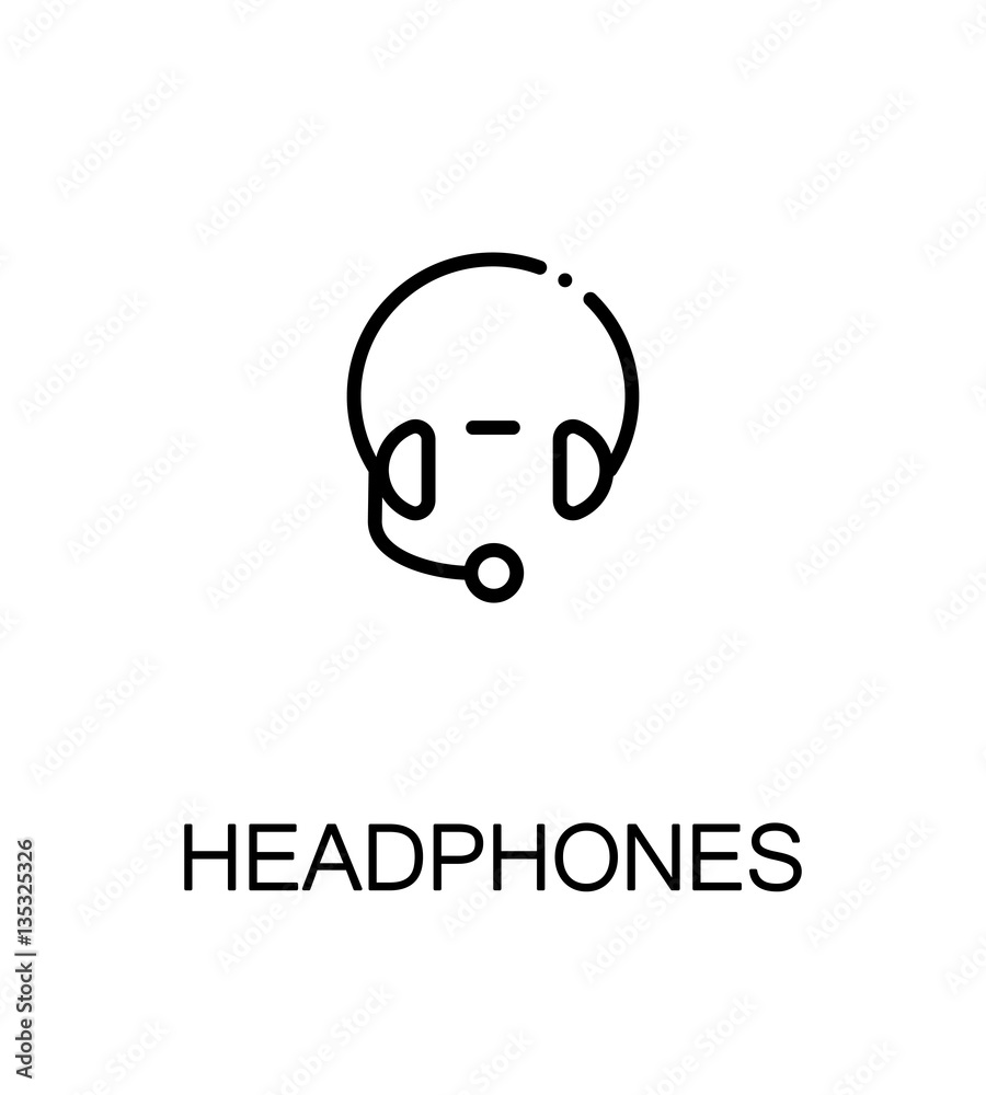 Headphone flat icon Headphone flat icon