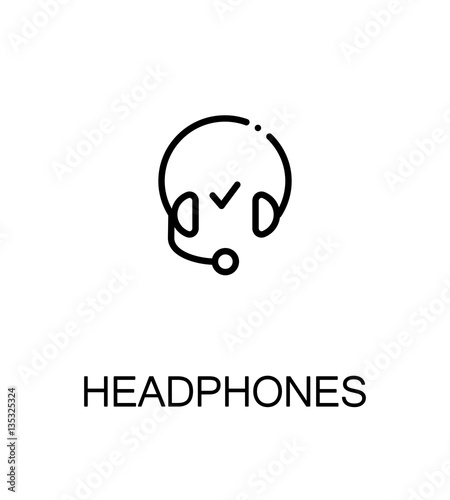 Headphone flat icon