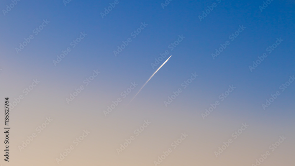 Trace of the plane in the clear sky Trace of the plane in the clear sky