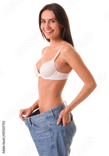 Girl showing weight loss © VadimGuzhva