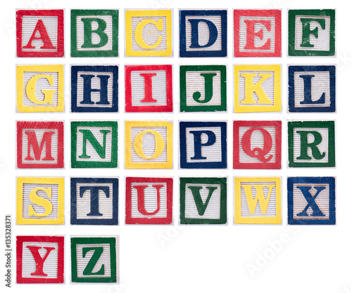 Wooden letter blocks of the alphabet