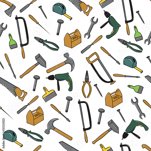 Seamless Pattern With Tools