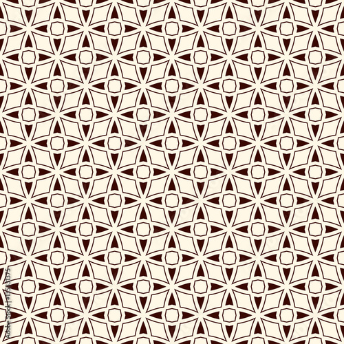 Outline seamless pattern with stylized repeating stars. Simple geometric ornament. Modern stylish texture.