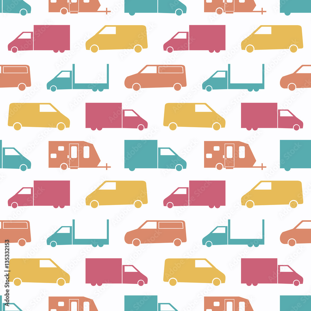 Naklejka premium Retro truck seamless pattern