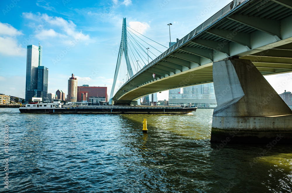 Erasmus Bridge.Erasmusbrug in Rotterdam, Netherlands
